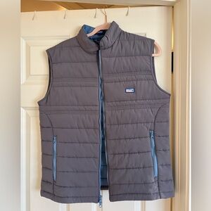 johnnie-O Gray Quilted Vest with Blue Accents